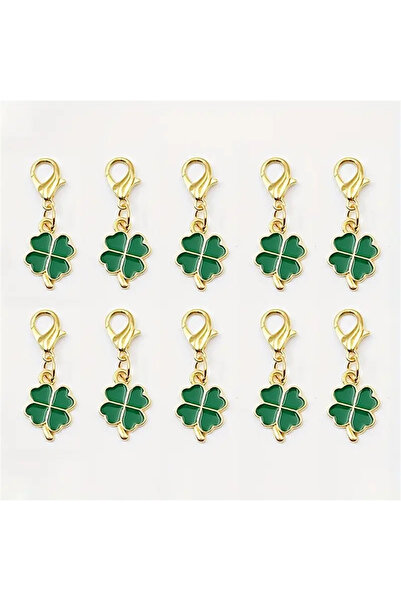 Choice 20pcs green 10/20Pcs Lucky Four Clover Charms Lobster Clasp Keychain f...
