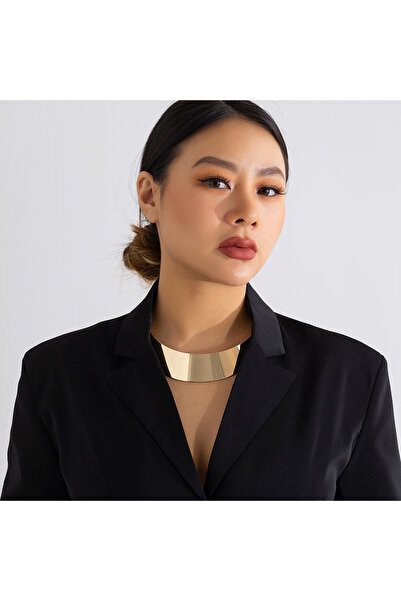 Choice1 قلادة تورك معدنية عريضة بلون ذهبي بتصميم بانك عتيق للنساء، طوق عنق عر...