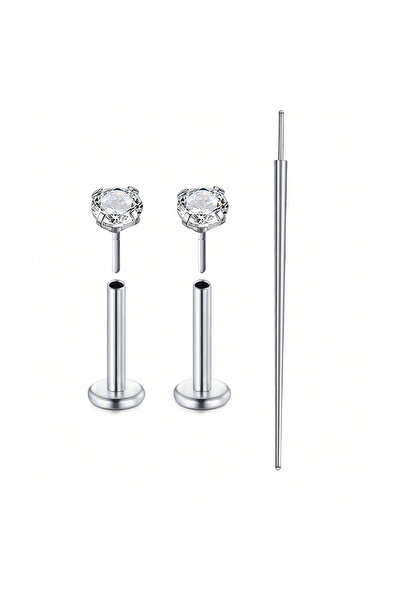 Choice مجوهرات الأنف من الفضة على شكل قضيب مستقيم 1.2x10x3mm، 3 قطع، بدون خيط...
