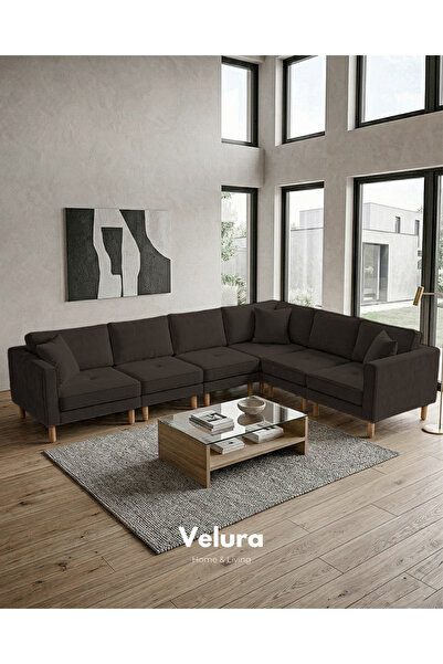 Velura Home & Living Armin Akıllı 6 Modül Köşe Koltuk Takımı & Modüler Yatakl...
