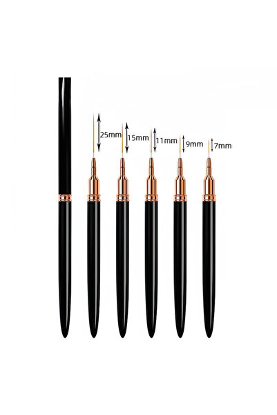 Choice1 مجموعة فرش رسم الأظافر B052-black، مكونة من 5 قطع، لرسم خطوط طويلة وا...