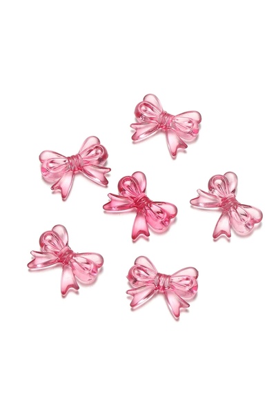 Choice7 rose 30Pcs/Lot 14x18mm Multicolor Transparent Bow Acrylic Loose Beads...