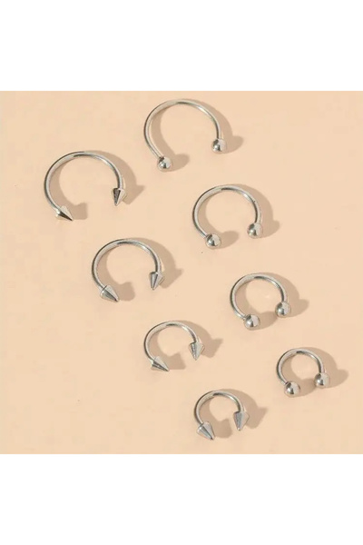 Choice1 مجوهرات الأنف والأنفاق على شكل حرف C وشكل حلزوني، فضة، 16G، 1.2x6، 8،...