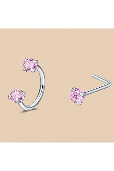 Choice5 2pcs Style B-1 2/6pcs Horseshoe Nose Rings With L-Shape Nose Stud Sta...