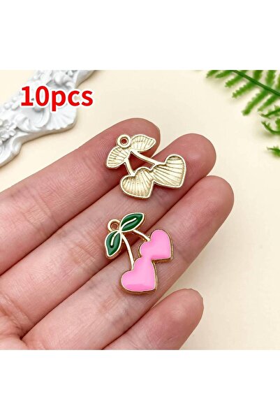 Choice5 23433-10pcs 10pcs Alloy Drop Oil 3D Small Strawberry Fruit Charms Pen...