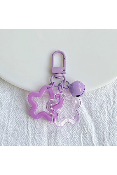 Choice17 10pcs purple 1/5/10PCS Y2K Transparent & Solid Color Star Keychain R...