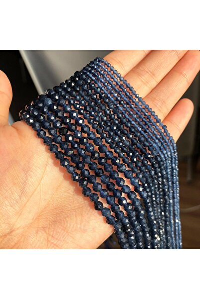 Choice 4mm(approx 91pcs) Blue Sapphire 2/3/4mm Blue Natural Faceted Stone Bea...