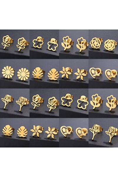 Choice 9Pairs Mix Style 9Pairs Fashion Flowers Stainless Steel Stud Earrings ...