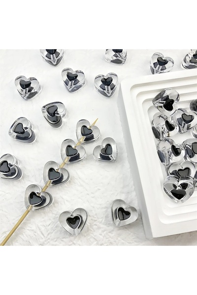 Choice1 30pcs black 30pcs 17.5mm Transparent, black, white, large acrylic bea...