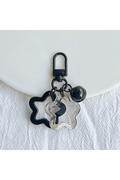 Choice7 10pcs black 1/5/10PCS Y2K Transparent & Solid Color Star Keychain Res...