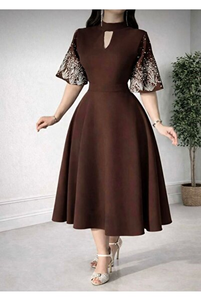 Pyramid masterpieces Soft Dress with Wide Sleeves and Luxurious Hand Embroidery