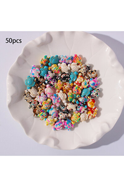 Choice Multicolored 50PCS Multicolor Ocean Series Turtle Bead Charms for DIY ...