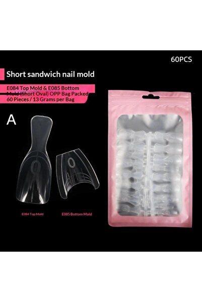 Choice5 A60 Coffin Dual Nail Forms Sandwich Nail Extension Molds Acrylic Tool...