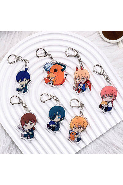 Choice 5 cm 8 1/7PCS Anime Chainsaw Man Acrylic Keychain Cartoon Bag Charms A...