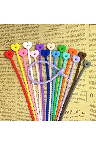 Choice1 21.5cm Heart 10pcs Colorful Star Silicone Ties Bag Clip Reusable Zip ...
