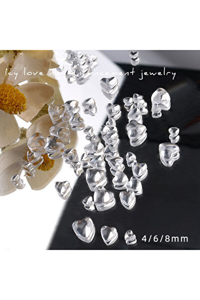 Choice Translucent 1 Bag 100pc Transparent Love Heart Charms For Nail Art Dec...