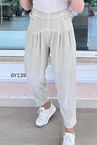 İnce Topuk Elastic Waist Casual Harem Pants 6Y139