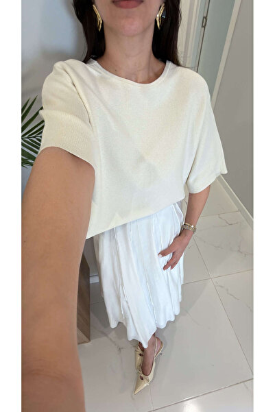 BİRCANÇİL Kontre Ecru Lace Detailed Knitwear