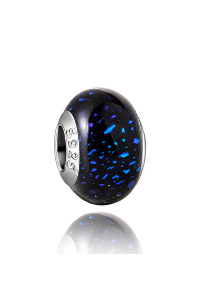 Choice14 LLZ093 Murano Glass Series 925 Sterling Silver White Heart-Shaped Ch...