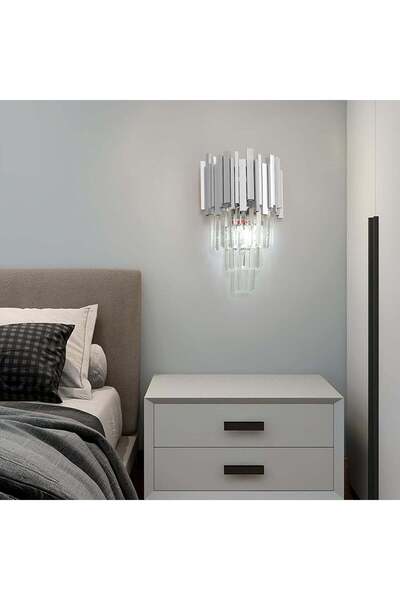 RFAN Φωτιστικό Τοίχου, Μοντέλο WL339/2W, Κρυστάλλινη Υφή, Μέταλλο, 2 X E14, Α...