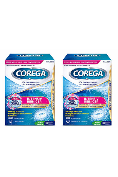Corega DİŞ PROTEZ AĞIZ TEMİZLEME 108 TABLET (NANE FERAHLIĞI) X 2 ADET