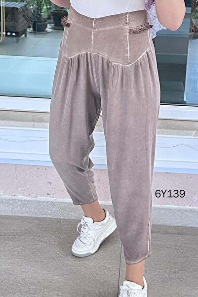 İnce Topuk Elastic Waist Casual Harem Pants 6Y139