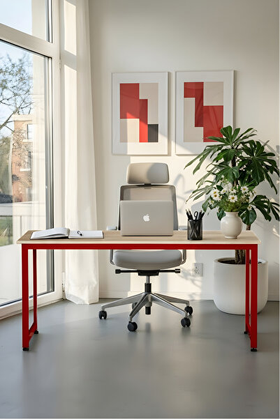 KODIGU 160x60 CM MEVİ ÇALIŞMA MASASI – AYARLANABİLİR METAL AYAKLI SONOMA MEŞE...