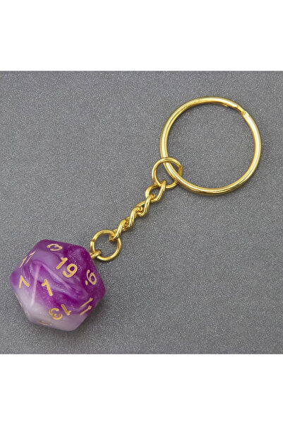 Choice A14 D20 Dice Keychain Fashion Keyring Ornament Key Chain Pendant Men K...