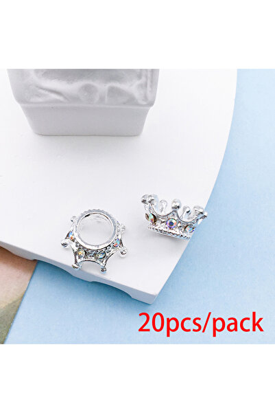 Choice7 16581-20pcs 5/20pcs 1.2x0.6cm Alloy Small Crown Spacer Beads with Cry...