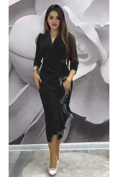 Tasha Boutique Κομψό βελούδινο φόρεμα TSH419