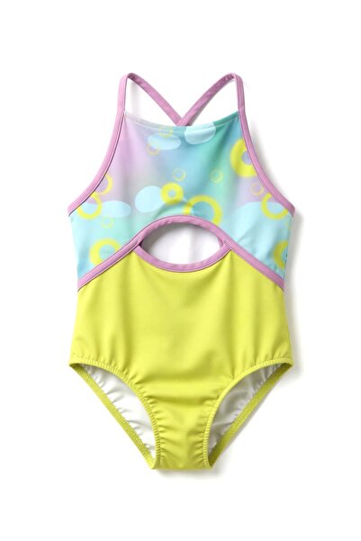 Ozmoz By Mukadder Özden 50 Uv Protection Light Green Girls' Swimsuit