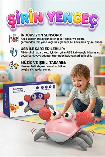 Tıfıl Toys Kaçan Yengeç Macera Başlasın! İndüksiyon Sensörlü Müzikli Işıklı Ş...