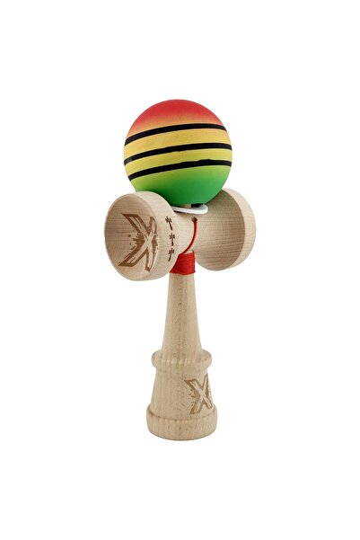 Cyrax Kendama X Original, Șnur 62/65 cm Roșu/Galben/Verde Special