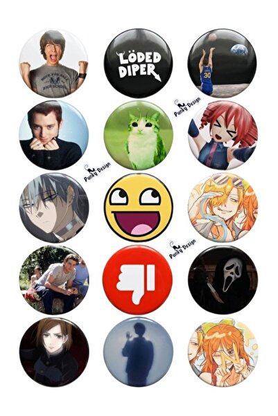Punky Store Trend-12 Manga Anime Kpop Temalı Rozet Seti 44 mm- 30 Adet