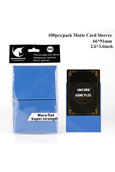 Choice3 Blue 100PCS 66x91mm Matte Standard Size Card Sleeves TCG Trading Card...
