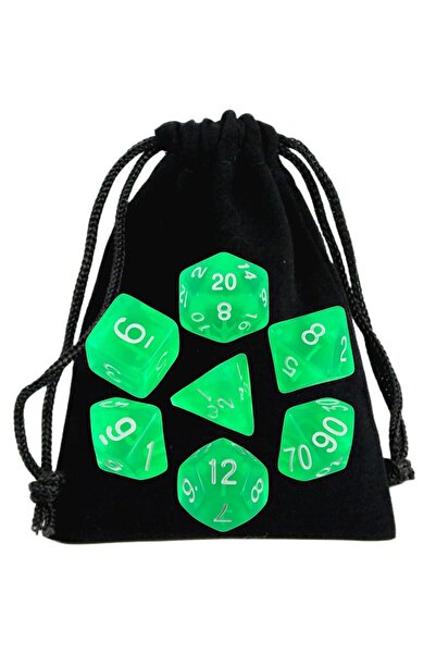 Choice7 light green DND Dice Polyhedral Dice RPG High Quality Transparent Dic...