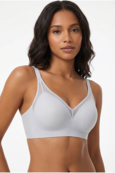 MODA Laser Cut Tulle Detail Seamless Non-Marking Bra