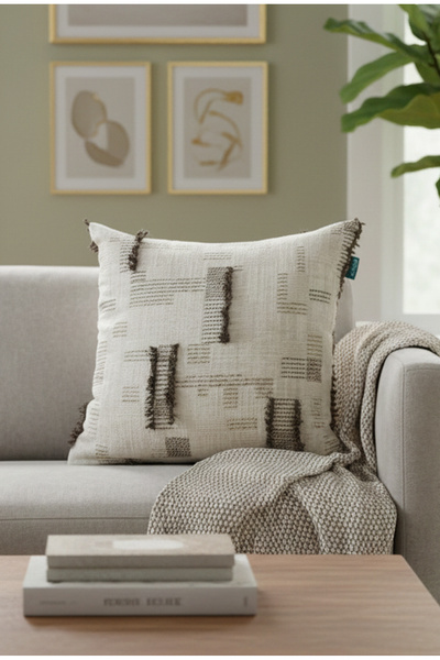 Rolivs Ash Pattern Cushion Cover 47X47 cm |   Soft Collection Nk2102