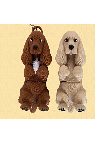 Cocker V2 Köpek 3D Flexi Anahtarlık Çok Renkli Sevimli Çanta Süsü