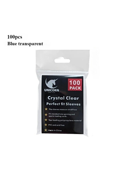 choice2 100pcs 64 x 89 blue Premium Card Sleeves Standard Size Clear Card Sle...