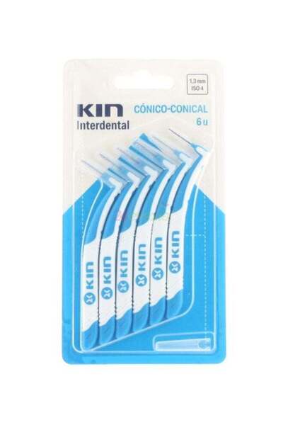 KIN Interdental Brushes for Cleaning Between Teeth with Covers - 6 Pieces Blu...
