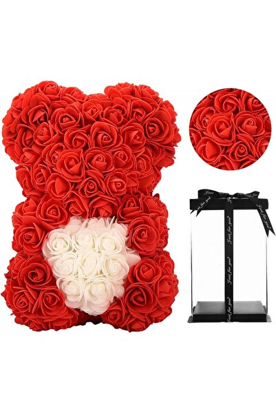 OEM Rose Bear ROSWMW, red/white, 25 cm