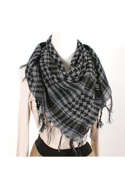 Choice7 gray Fashion Fashion Lightweight Army Plaid Scarf Unisex Tactical Ara...