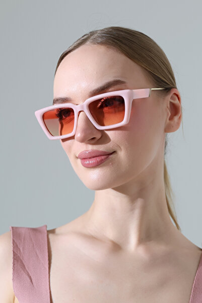 MİLANO KORS Kadın Pembe Gövde Degrade Cam Kenar Detaylı Güneş Gözlüğü