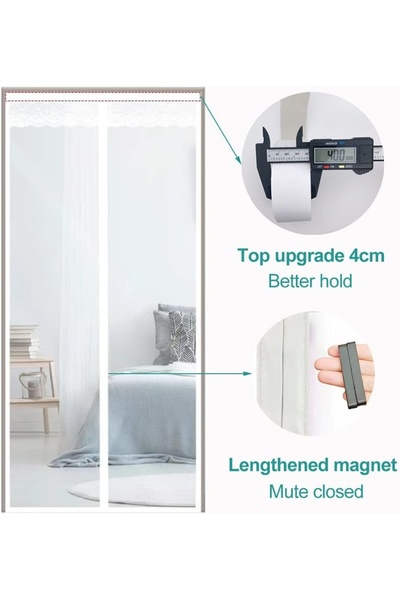 Meet Beauty Μαγνητική σίτα εντόμων, λευκή ίνα πολυεστέρα, 90 x 220 εκ.