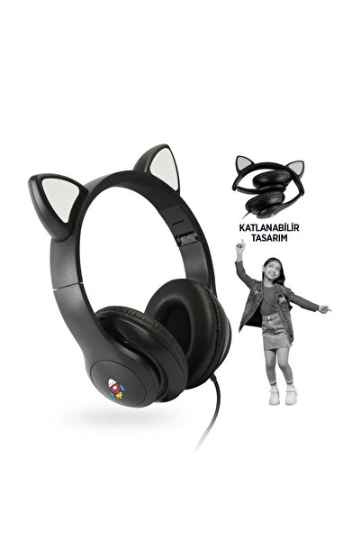 Polosmart FS113 Kablolu Mikrofonlu Stereo Kulak Üstü Kulaklık Siyah