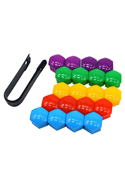 Choice27 17mm 20pcs Mixed Color 20 Pcs Car Wheel Nut Caps 17mm/19mm/21mm Auto...