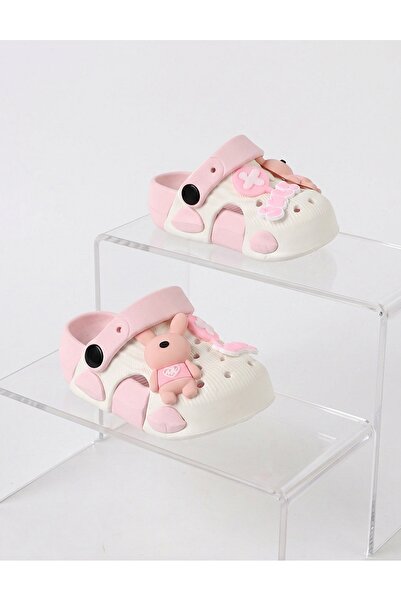 MiniKids Ελαφριά αφρώδη παντόφλα Τζούλι λευκό-ροζ