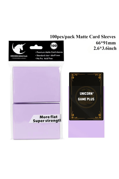 Choice7 Pale purple 100PCS 66x91mm Matte Standard Size Card Sleeves TCG Tradi...