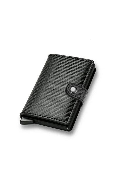 Choice Carbon Black Rfid Visit Holder Storage Luxury Small Smart Wallet Metal...